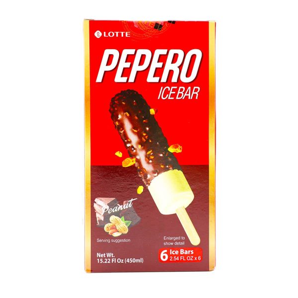 Lotte Pepero Ice Bar Peanut Flavor 6 Ice Bars x 2.54fl.oz, 15.22fl.oz Online now