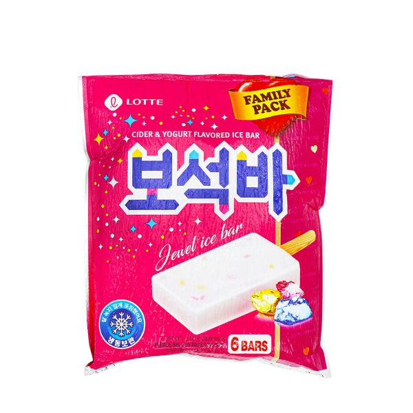 Lotte Frozen Cider & Yogurt Flavored Ice Bar Family Pack 2.70fl.oz x 6 Bars Discount