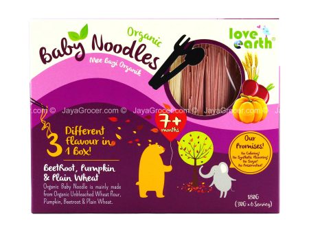 Love Earth Organic Baby Noodles Beetroot, Pumpkin and Plain Wheat 180g Discount