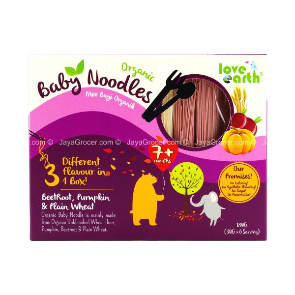 Love Earth Organic Baby Noodles Beetroot, Pumpkin and Plain Wheat 180g Discount