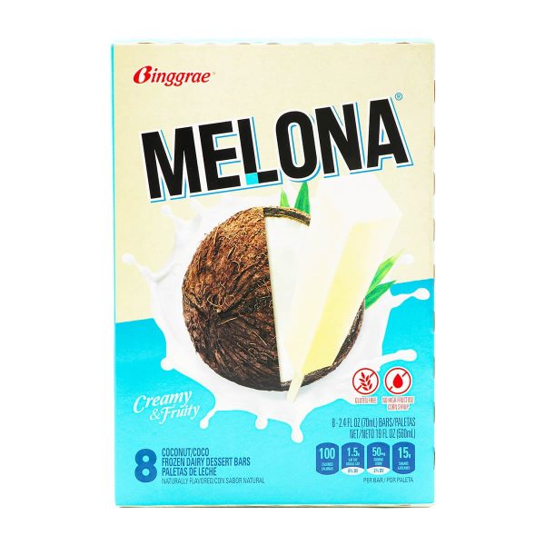 Binggrae Melona Coconut 8 Bars x 70ml, 19fl.oz For Sale