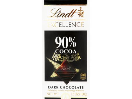 Lindt Excellence 90% Cocoa Dark Chocolate 3.5oz For Discount