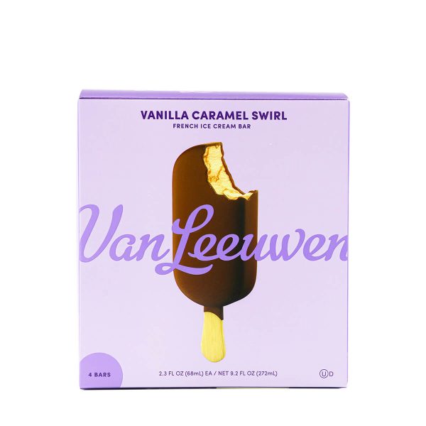 Van Leeuwen Vanilla Caramel Swirl French Ice Cream Bar 4 Bars, 9.2fl.oz For Sale