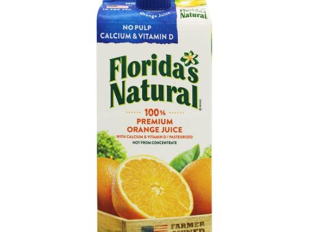 Floridas Natural Premium No Pulp Orange Juice with Calcium and Vitamin D 1.5L For Sale