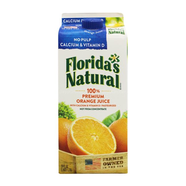 Floridas Natural Premium No Pulp Orange Juice with Calcium and Vitamin D 1.5L For Sale