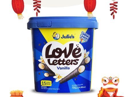 Julie s Love Letter Biscuit Wafers with Vanilla Cream (Tub) 705g For Discount