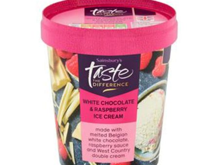 Sainsburys Taste The Difference White Chocolate And Raspberry Ice Cream 480ml Online Sale