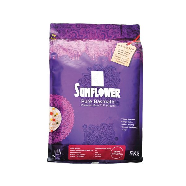 Sunflower Pure Basmathi Premium Pusa (Cream) 5kg For Discount