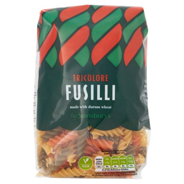 Sainsburys Fusilli Tricolore 500g Fashion