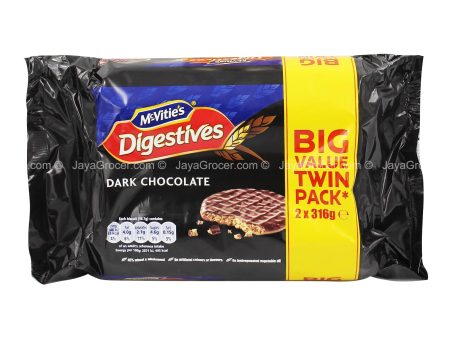 McVities Digestives Dark Chocolate (Twin Pack) 316g x 2 Fashion