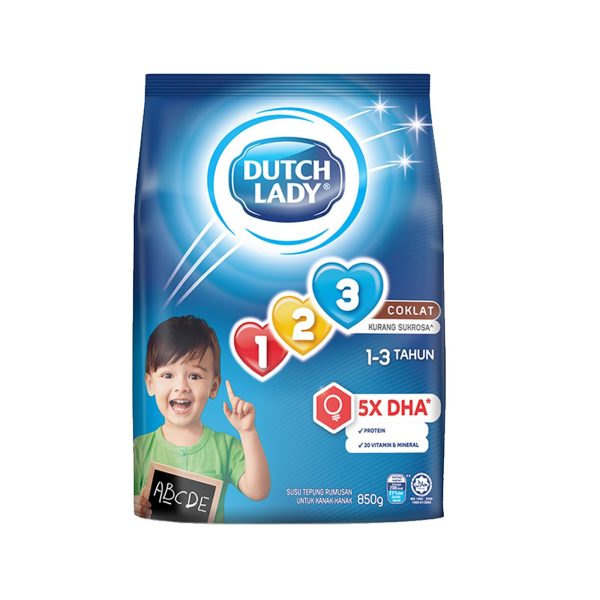 Dutch Lady 123 Chocolate Growing Up Milk 850g on Sale