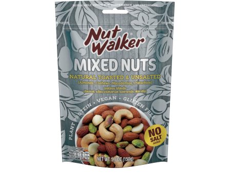 Nut Walker Natural Toasted and Unsalted Mixed Nuts 150g For Sale