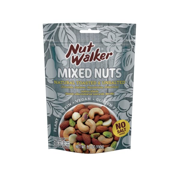 Nut Walker Natural Toasted and Unsalted Mixed Nuts 150g For Sale