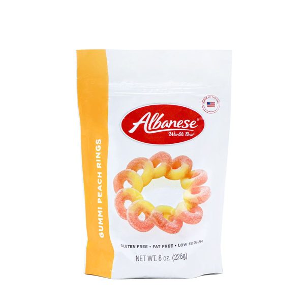 Albanese Gummi Peach Rings 8oz Supply