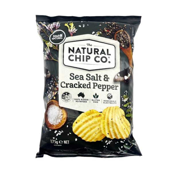 The Natural Chip Co. Sea Salt and Cracked Pepper Potato Chips 175g Cheap