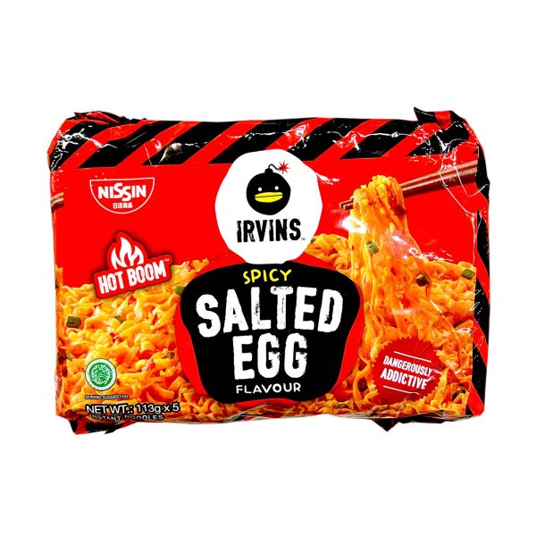 Nissin Irvins Spicy Salted Egg Flavour Instant Noodles 113g x 5 For Sale