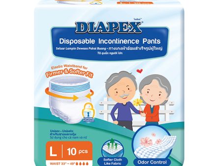 Diapex Adult Diapers Pants (Large) 10pcs pack Discount