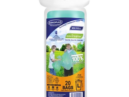 Sekoplas Enviroplus Garbage Roll (75 x 90cm) (Large) 20pcs pack For Sale