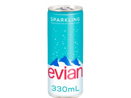 Evian Sparkling Natural Mineral Water (Can) 330ml Sale