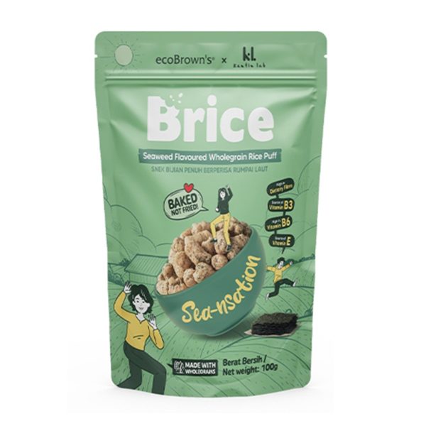 Eco Brown Brice Seaweed Flavor Whole Grain Rice Puff Snack 100g Online Hot Sale