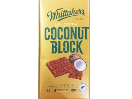 Whittaker s Block Coconut Chocolate Bar 200g on Sale