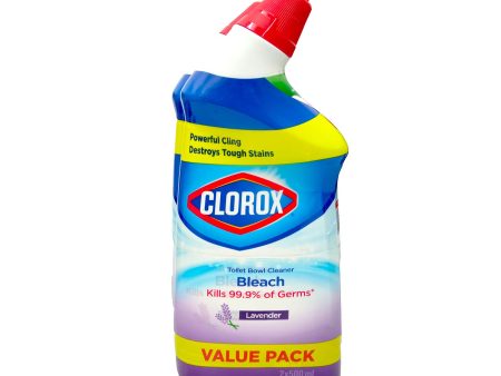 Clorox Toilet Bowl Cleaner With Bleach Lavender Scent 500ml x 2 on Sale