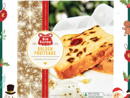 Big Sister Xmas Golden Fruit Cake 800g on Sale