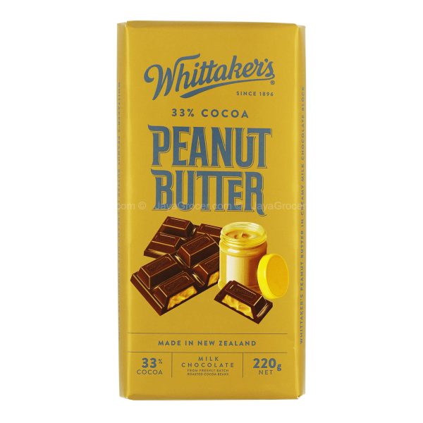 Whittaker s Peanut Butter Chocolate Bar 220g Online now