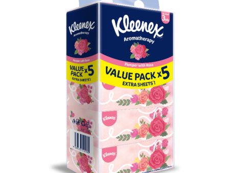 Kleenex Scented Rose Facial Tissues Box 3Ply 80pcs x 5 Online Sale