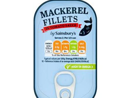 Sainsburys Mackerel Fillet In Tomato Sauce 125g Online