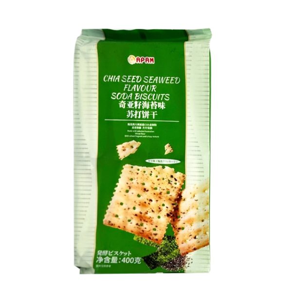 Apam Chia Seed Seaweed Flavor Soda Biscuits 400g Cheap