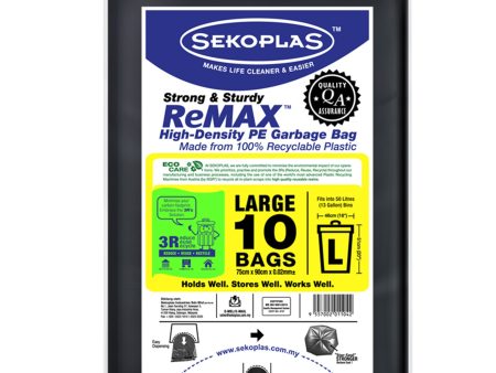 Sekoplas Remax High-Density PE Garbage Bag (Large) (75 X 90cm) 10pcs pack Online Hot Sale