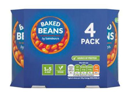 Sainsburys Baked Bean In Tomato Sauce 400g x 4 Fashion