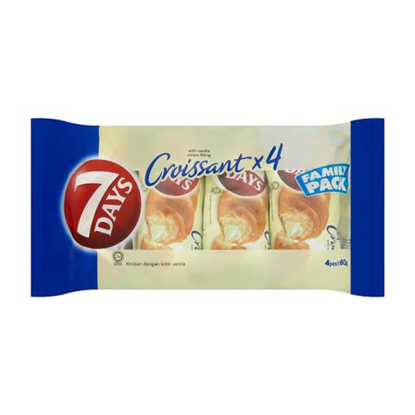 7 Days Croissant Vanilla Cream Filling 60g x 4 Hot on Sale