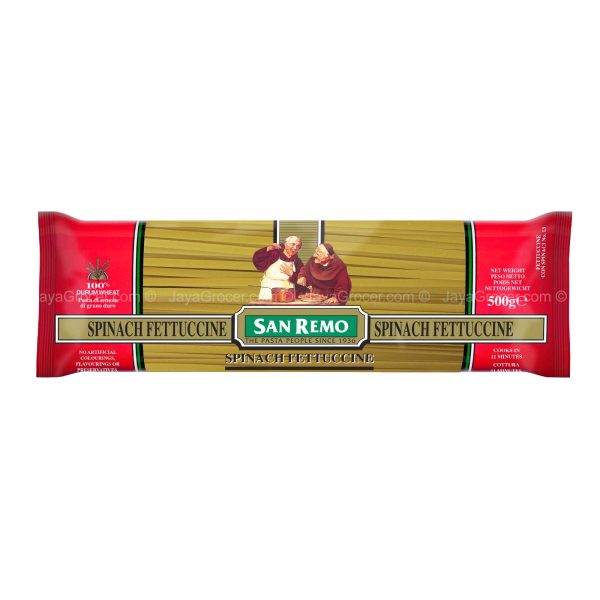 San Remo Dry Pasta Spinach Fettuccine 500g Sale