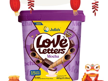 Julie s Love Letters Biscuit Wafers with Mocha Cream (Tub) 705g Cheap