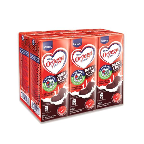 Nestle Omega Plus Dark Chocolate Drink 200ml x 6 For Cheap